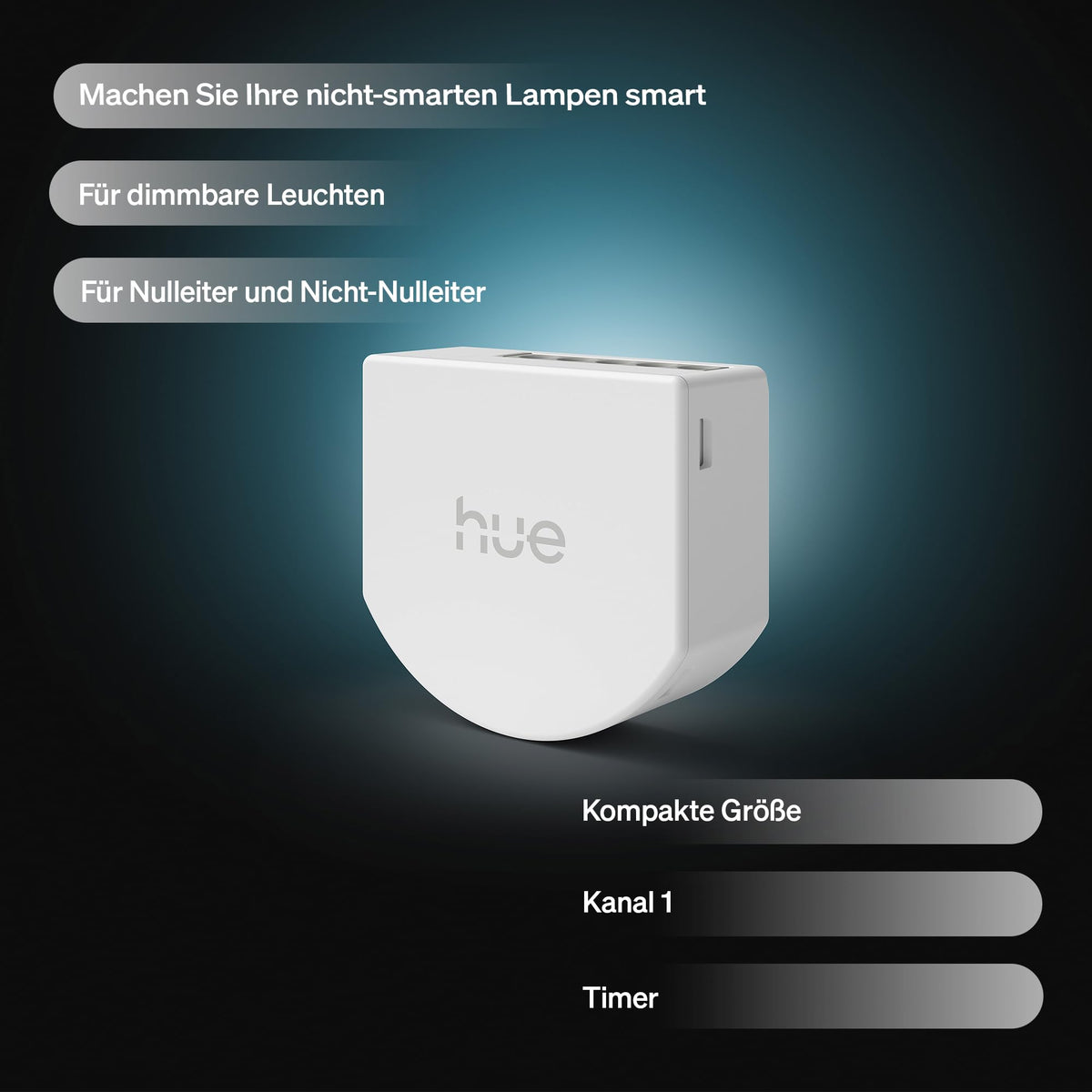 Philips Hue wired dimmer switch, 1-pack, makes traditional lights smart, timer and schedules, app, voice commands, compatible with Apple Home, Google Home, and Alexa. - 929004296901