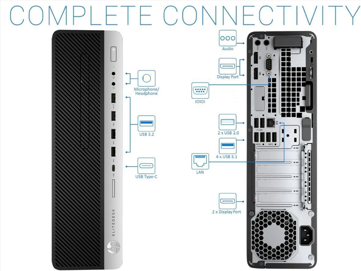 HP EliteDesk 800 G5 SFF Desktop Computer PC i5-8500 16GB RAM (Renewed)
