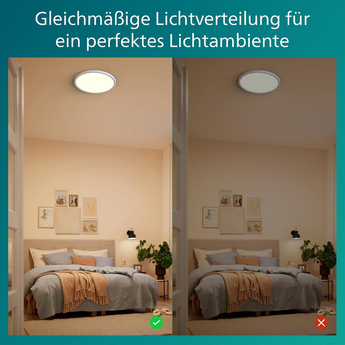 PHILIPS LED SceneSwitch Ceiling Light (36 W), LED ceiling light with 3 brightness levels and warm white light, energy-saving room lighting with EyeComfort, white - 929002667201