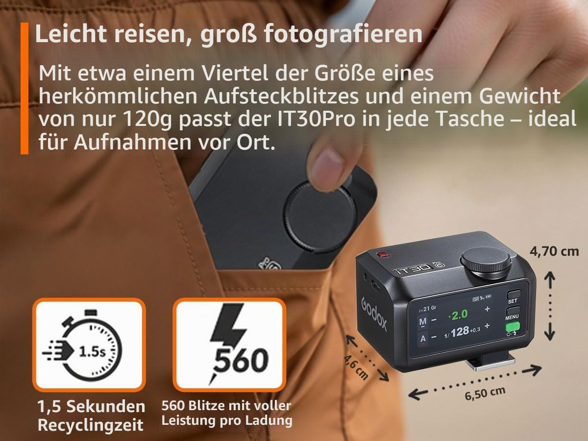 GODOX IT30PRO C camera flash with diffuser, IT30 PRO C mini flash units, TTL HSS 1/8000s flash, compatible with Canon EOS R RP R5 R6 R7 R8 R5 Mark II R6 Mark II 90D 750D M50 M3 - IT30PROC