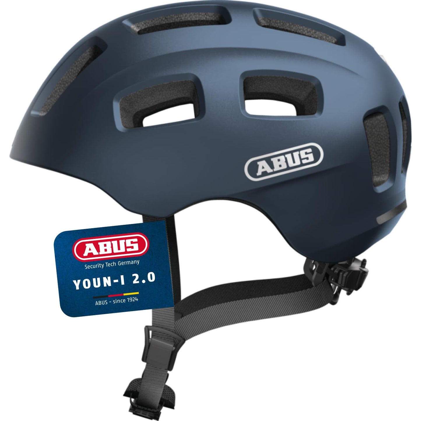 ABUS Youn-I 2.0 bicycle helmet - with light for children, teenagers and young adults - for girls and boys - blue, size M (52-57 cm) - BA-A-865
