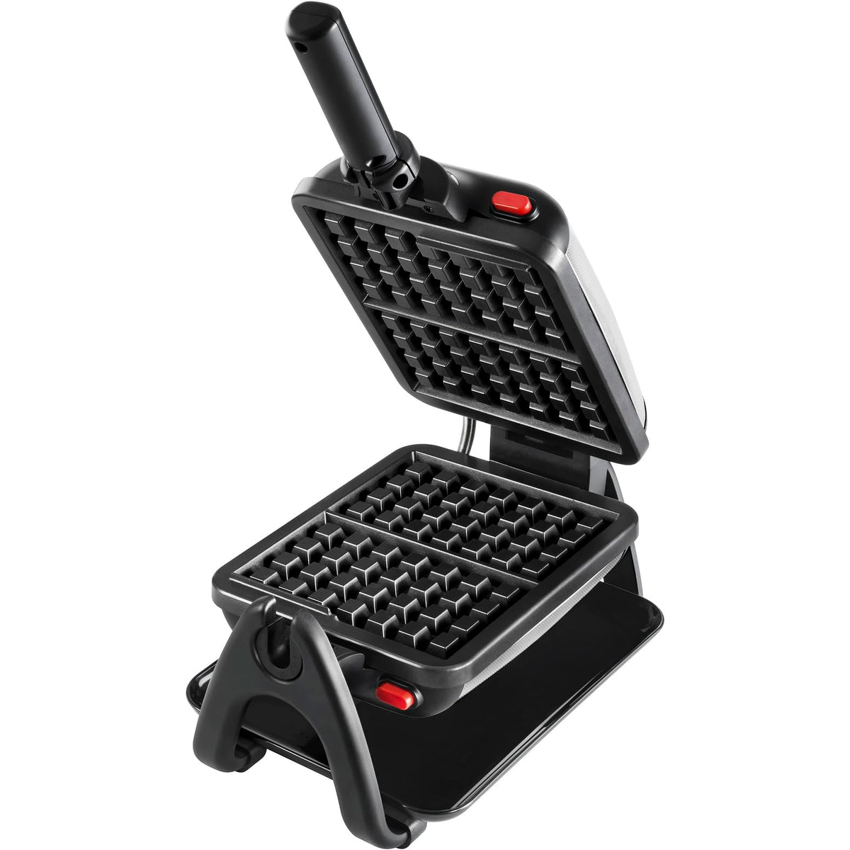 Tefal King Size Waffeleisen WM756D, aparat de făcut vafe dublu pentru 2 vafe belgiene, funcție de rotire, plăci cu strat antiaderent, vafe groase, regulator de temperatură, curățare ușoară, 120W, 1L [Clasa energetică A+]