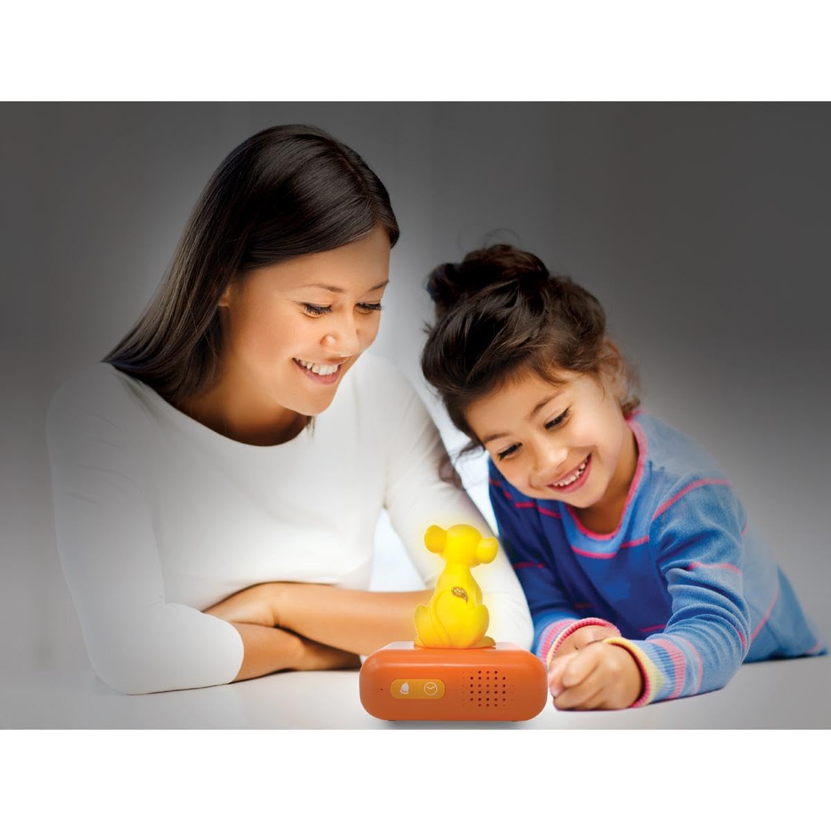 Lexibook, Disney The Lion King, Simba Night Light Alarm Clock, Sounds and Melodies, LCD Screen with Backlight, Illumination, Snooze Function, Yellow/Orange, RL800ANLXB