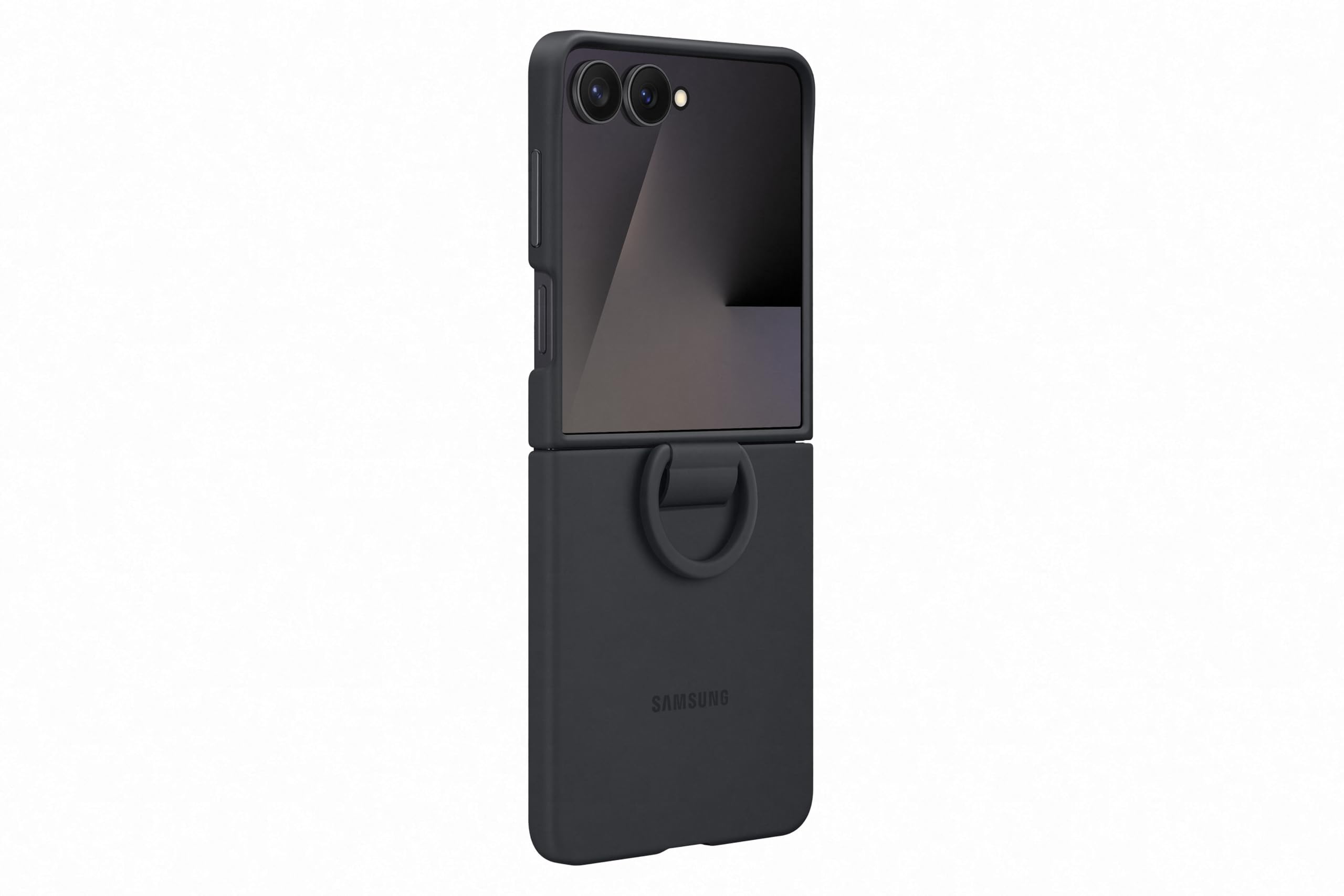 Samsung Silicone Ring Case EF-PF766 for the Galaxy Z Flip7, smartphone cover, mobile phone case including ring holder, silicone, protective case, shockproof, thin and easy to grip, black - EF-PF766TBEGWW