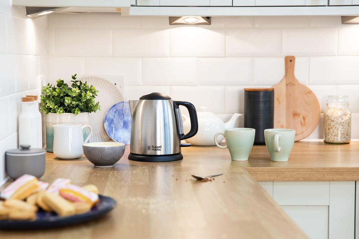 Russell Hobbs Kettle, 1.0 l, Brushed Stainless Steel, 2400 Watt - 24990-70
