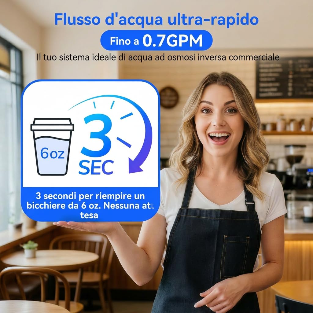 Ecoviva Under-Sink Reverse Osmosis Drinking Water Filter with Alkaline Water, 1000G Direct Flow, Tankless RO Water Filter System, 3:1 Water Saving, LED TDS Display, For Kitchen, Family & Office - RO1000G