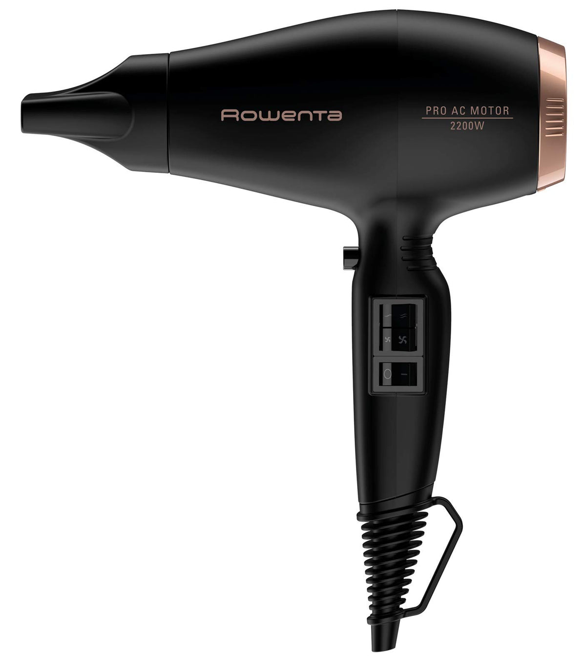 Rowenta Compact Pro Uscător de păr, putere mare, 220 W, motor AC profesional, putere mare, 4 setări/temperaturi, aer rece, duză de concentrare de 9 mm, distribuitor de bucle, CV6930 - CV6930F0
