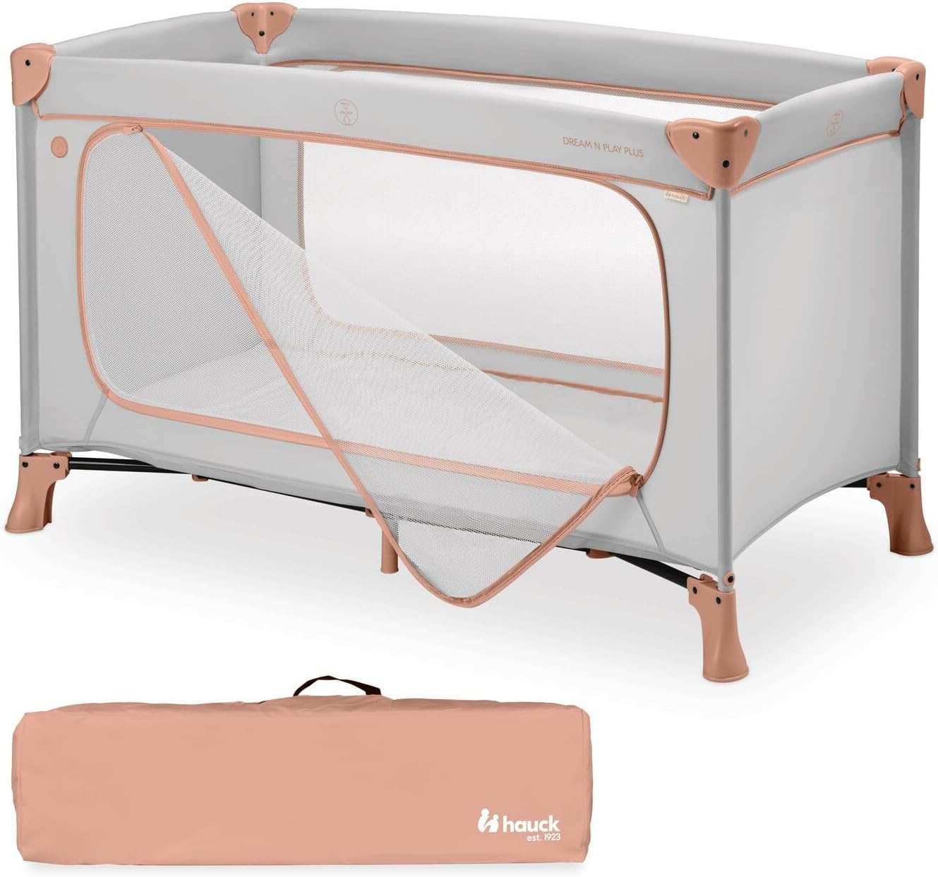 hauck travel cot baby with XL play opening, Dream N Play Plus Dusty Cork - 601006