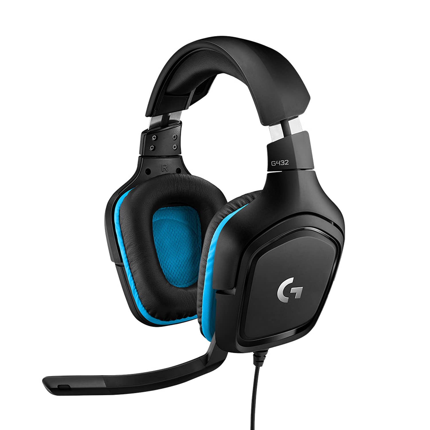 Logitech G432 Wired Gaming Headset, 7.1 Surround Sound, DTS Headphone:X 2.0, Boom Microphone with Flip Mute, Leatherette Ear Pads, PC/Mac/Xbox One/PS4/Nintendo Switch - Black - 981-000770
