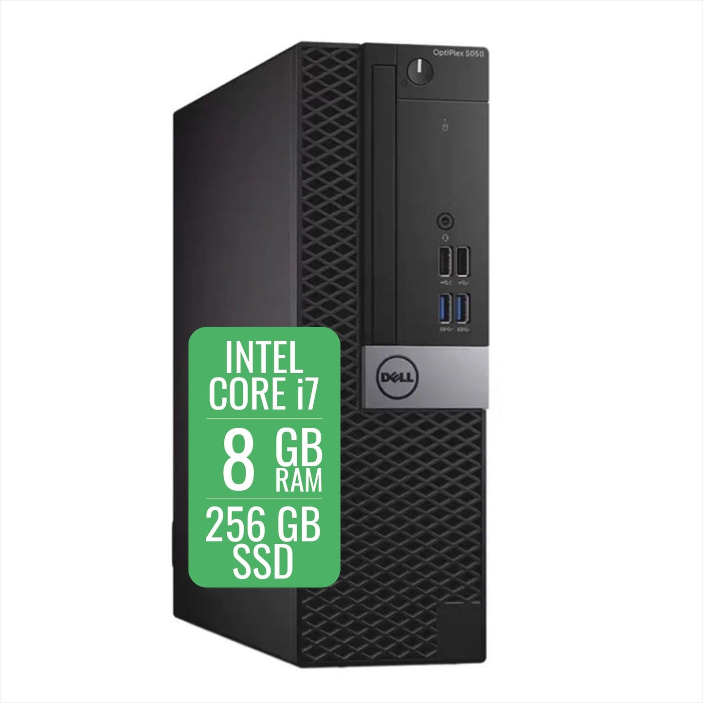 Dell Optiplex 5050 SFF Desktop PC Intel Core i7 7th, RAM 8 GB, SSD 256 GB, Wifi USB, Windows 11 Pro + Libre Office (Refurbished)