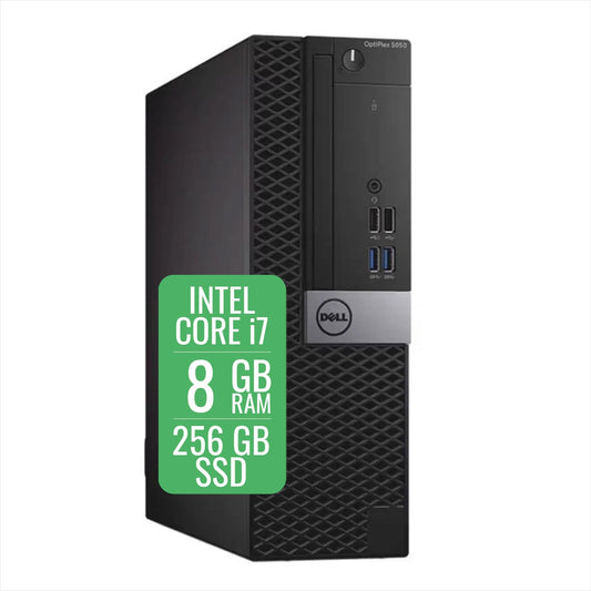Dell Optiplex 5050 SFF Desktop PC Intel Core i7 7th, RAM 8 GB, SSD 256 GB, Wifi USB, Windows 11 Pro + Libre Office (Refurbished)