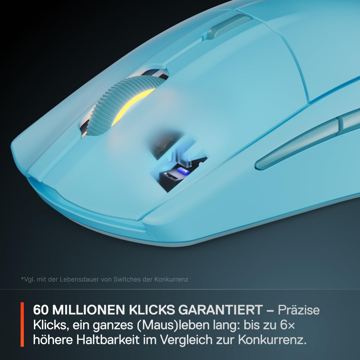 SteelSeries Rival 3 Wireless Gen 2 Mouse de gaming – 2,4 GHz și Bluetooth – senzor optic TrueMove Air de 18.000 DPI – 60 milioane de clicuri garantate – ultra ușoară – picioare de PTFE – Aqua - 62526