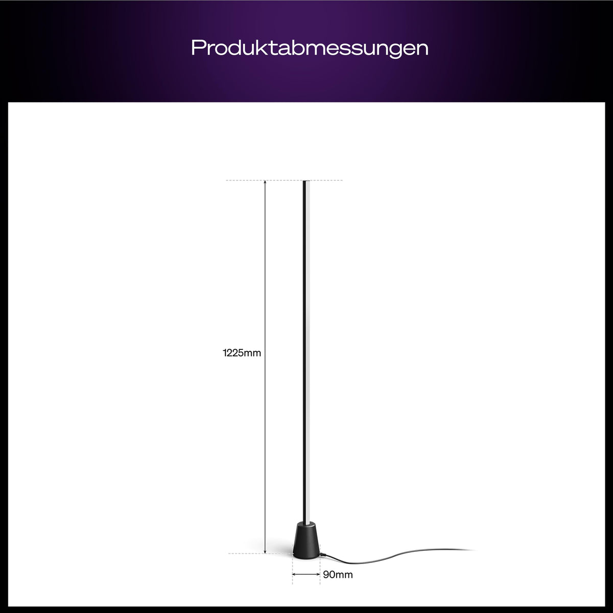 Philips Hue Play Floor Lamp, RGBWWIC LED, 122 cm, Multicolor Gradients, Smart Lighting, Alexa, Google Home, Apple Home, TV Synchronization requires Hue Bridge and Sync Box (sold separately) - 929004321001
