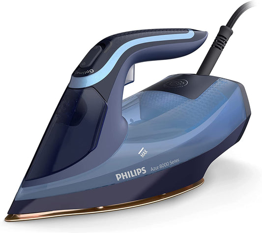 Philips Azur 8000 Series Steam Iron - 55 g/min continuous steam, 240 g steam boost, 3000 W, OptimalTEMP technology, SteamGlide Elite, light blue (DST8020/20)