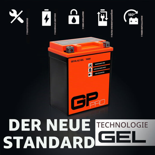 GP-PRO gel battery GB14L-A2 maintenance-free compatible with Piaggio X9 500 - GP-009