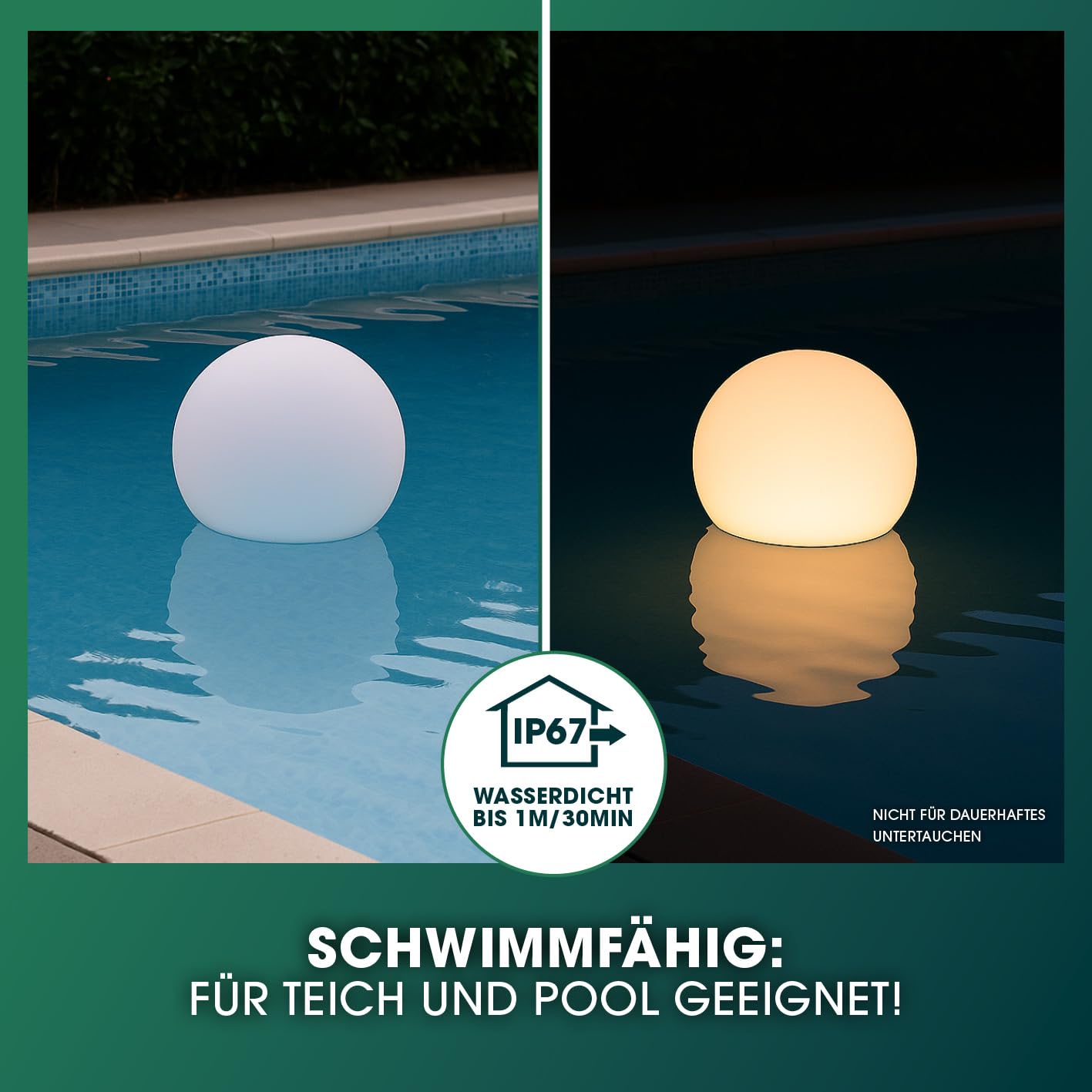 EASYmaxx LED solar light ball 20 cm | 2 x solar lights - atmospheric color change, beautiful lighting effects indoors and outdoors Solar light including remote control | Solar light LED + 5 light modes - 19698