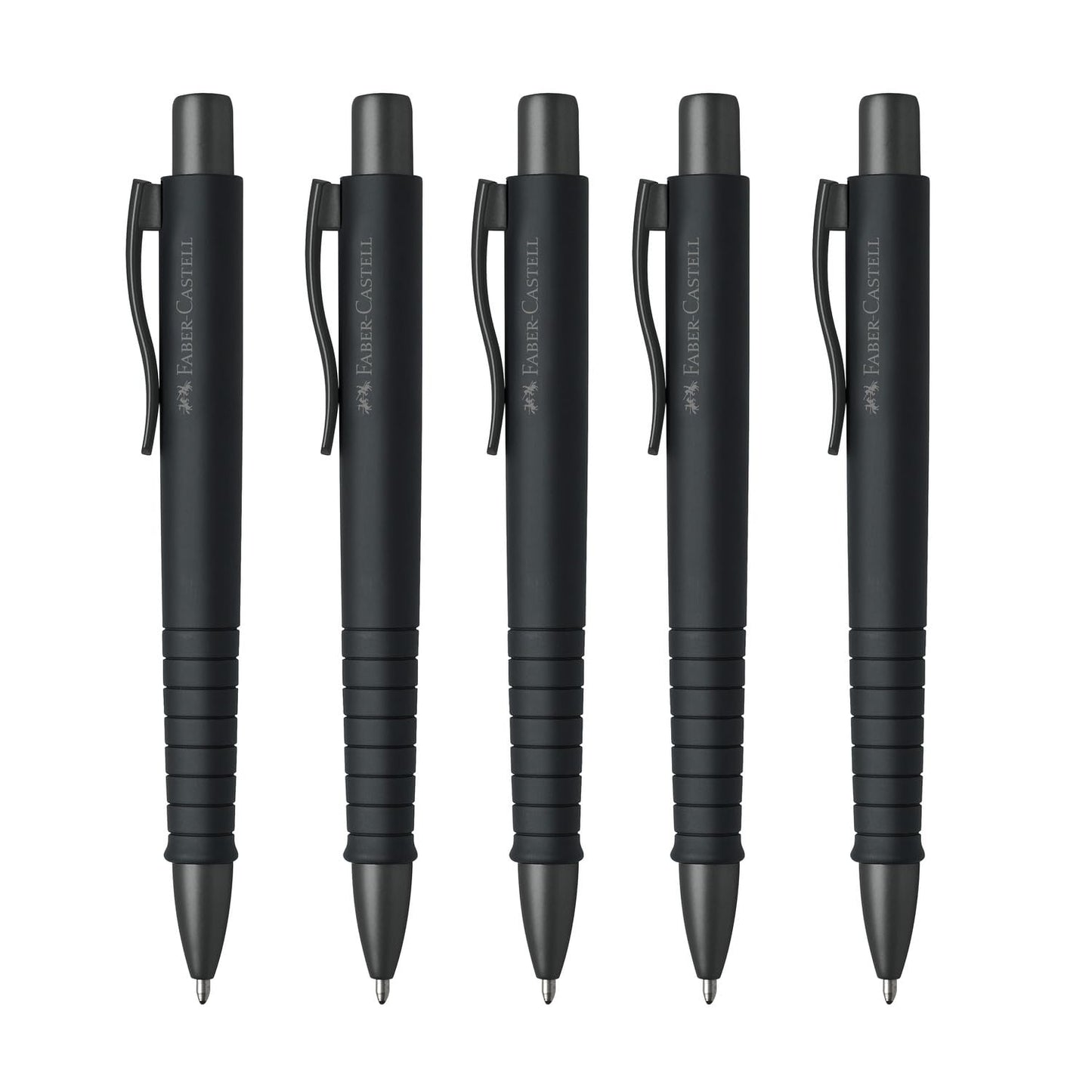Faber-Castell - Poly Ball Urban Black ballpoint pen, 5 pieces - 205255