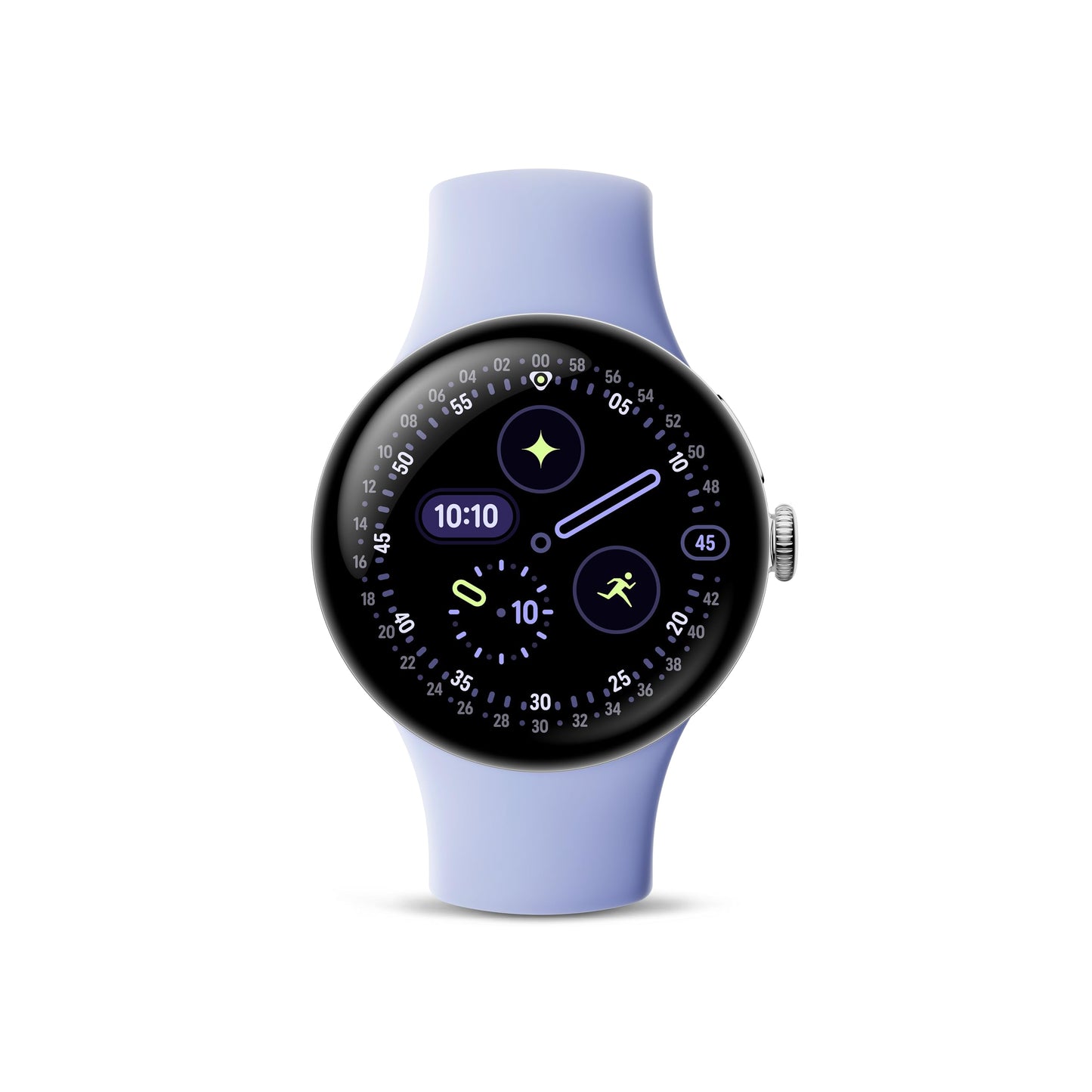 Google Pixel Watch 4 (41 mm) - Smartwatch Android Con Tracker for fitness and fitness, virtual assistant Gemini - aluminum housing in polished silver - sports bracelet in iris - LTE