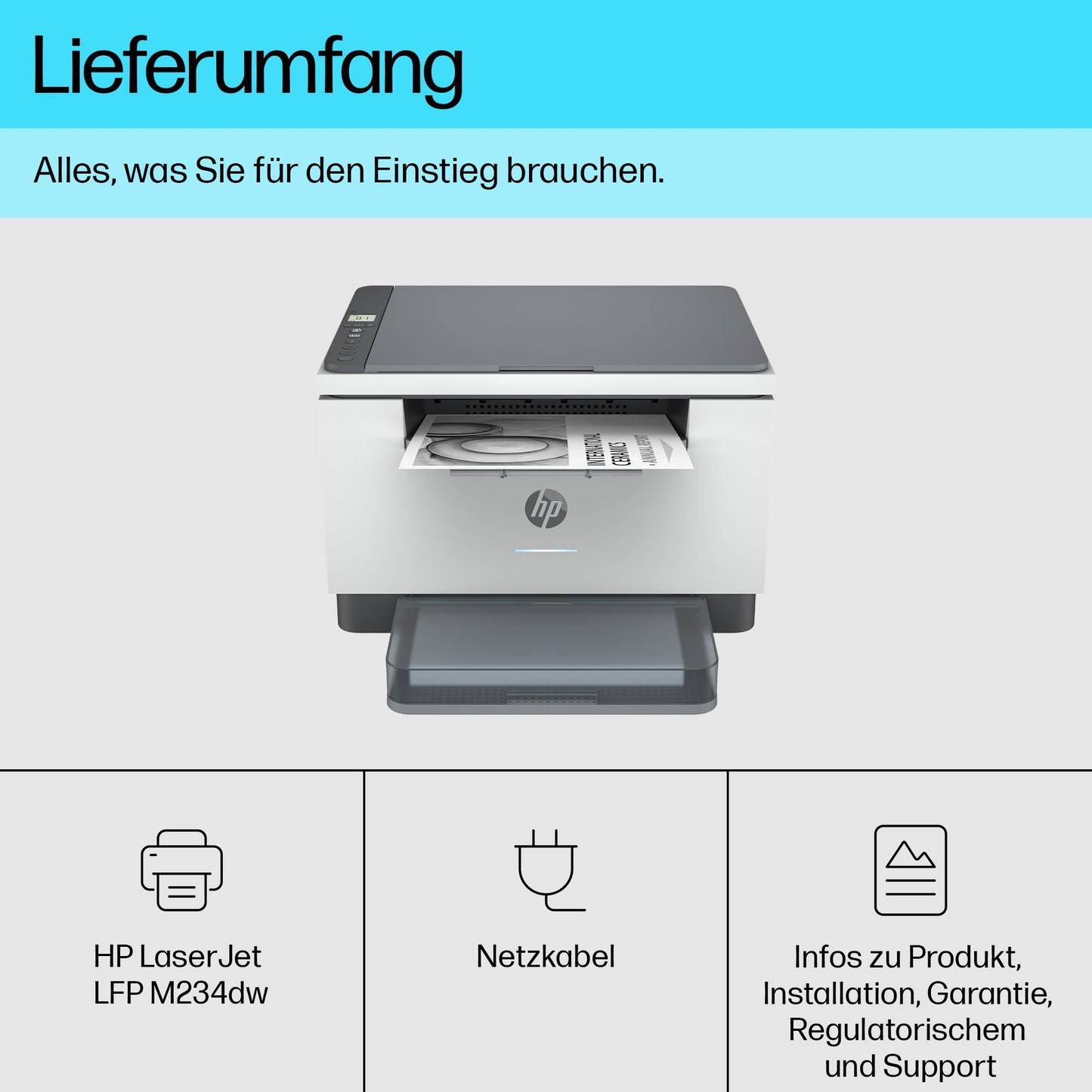 HP LaserJet MFP M234dw Multifunction Laser Printer, Black and White, 3-in-1 Printer, Scanner, Copier, WLAN, LAN, Duplex, Airprint, 29 ppm - 9YF91F