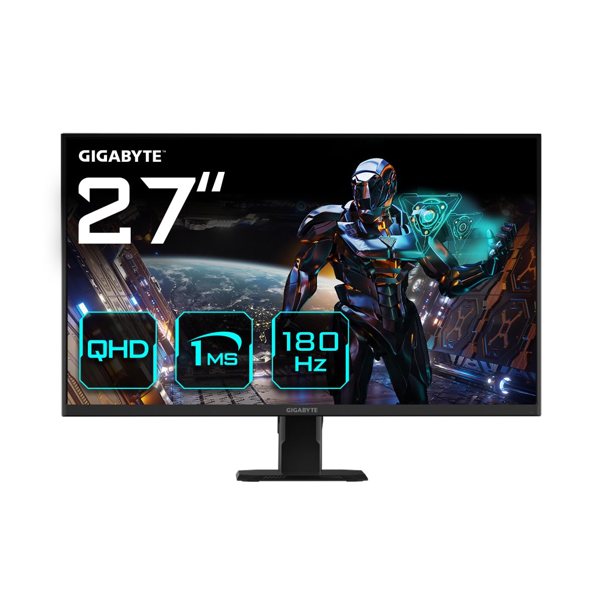 Monitor de gaming Gigabyte GS27QA de 27" QHD - 2560 x 1440 (QHD), 180Hz, 1ms, 300 cd/m², FreeSync, HDR Ready, HDMI 2.0, DisplayPort 1.4