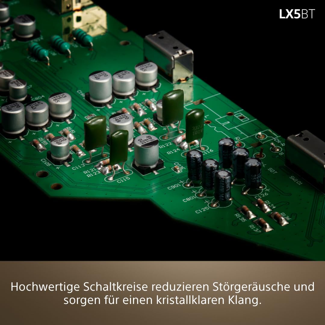 Sony PS-LX5BT Premium-Bluetooth-Player cu redare complet automată, acționare prin curea, pickup de înaltă calitate, Hi-Res Audio, preamplificator phono integrat, 3 moduri de amplificare – Negru