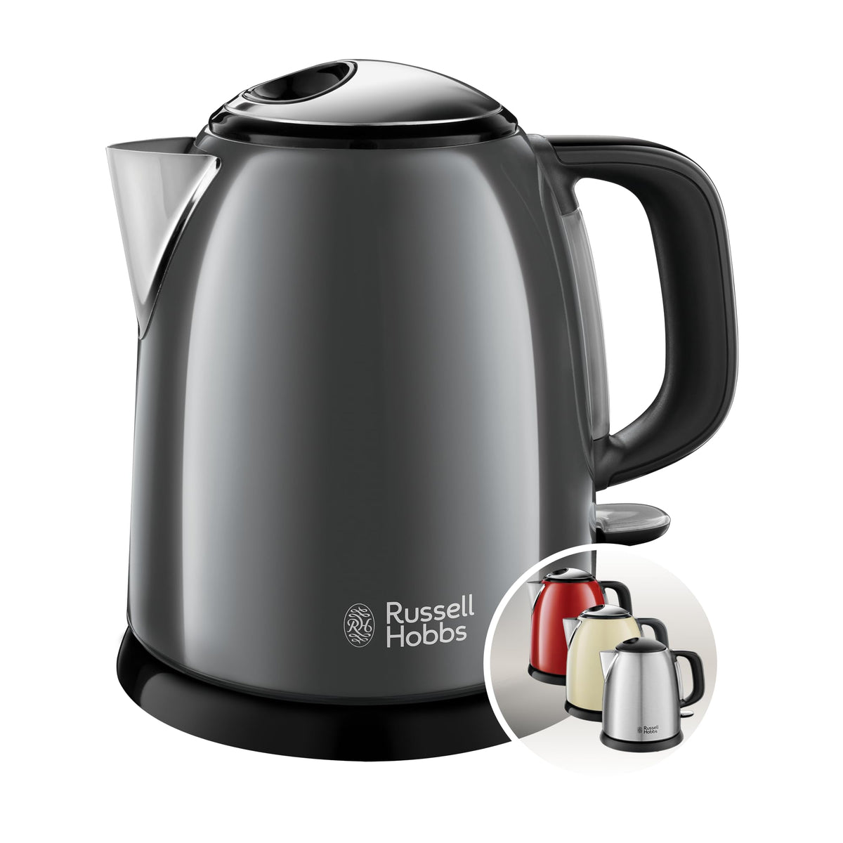 Russell Hobbs Kettle, 1.0 l, Stainless Steel, Rapid Boil Function - 24994-70