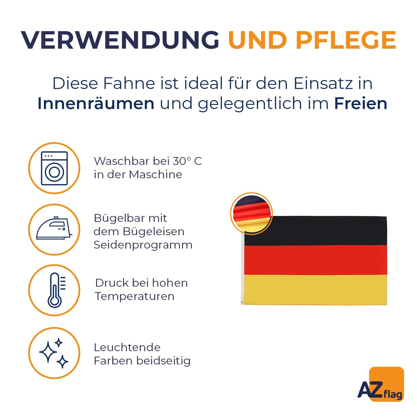 AZ FLAG - Germany Flag - 250x150 cm - Large German Flag 100% Polyester with Brass Eyelets - 300g - K_5