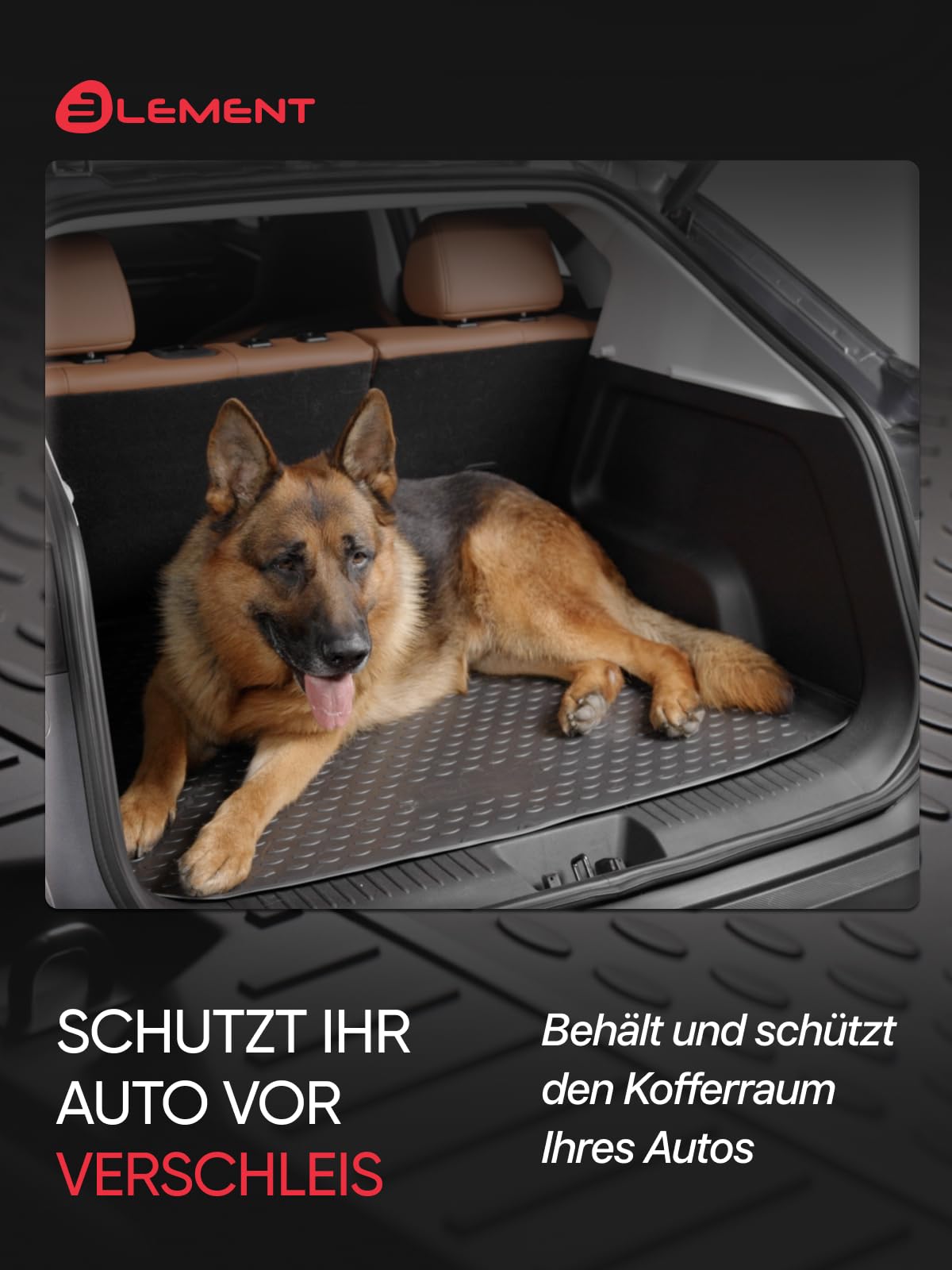 Element precisely fitting premium anti-slip boot mat suitable for Skoda Kodiaq 2016-7 seats (folded 3rd row of seats), without side niches in the boot - EXP.ELEMENTA31331G13