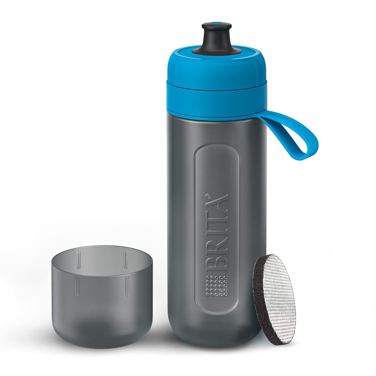 BRITA Sticlă de filtrare a apei albastră (600ml) / Sticlă de băut practică cu filtru de apă pentru deplasare din plastic fără BPA / Filtrează în timpul băutului / Potrivită pentru mașina de spălat vase - S1200