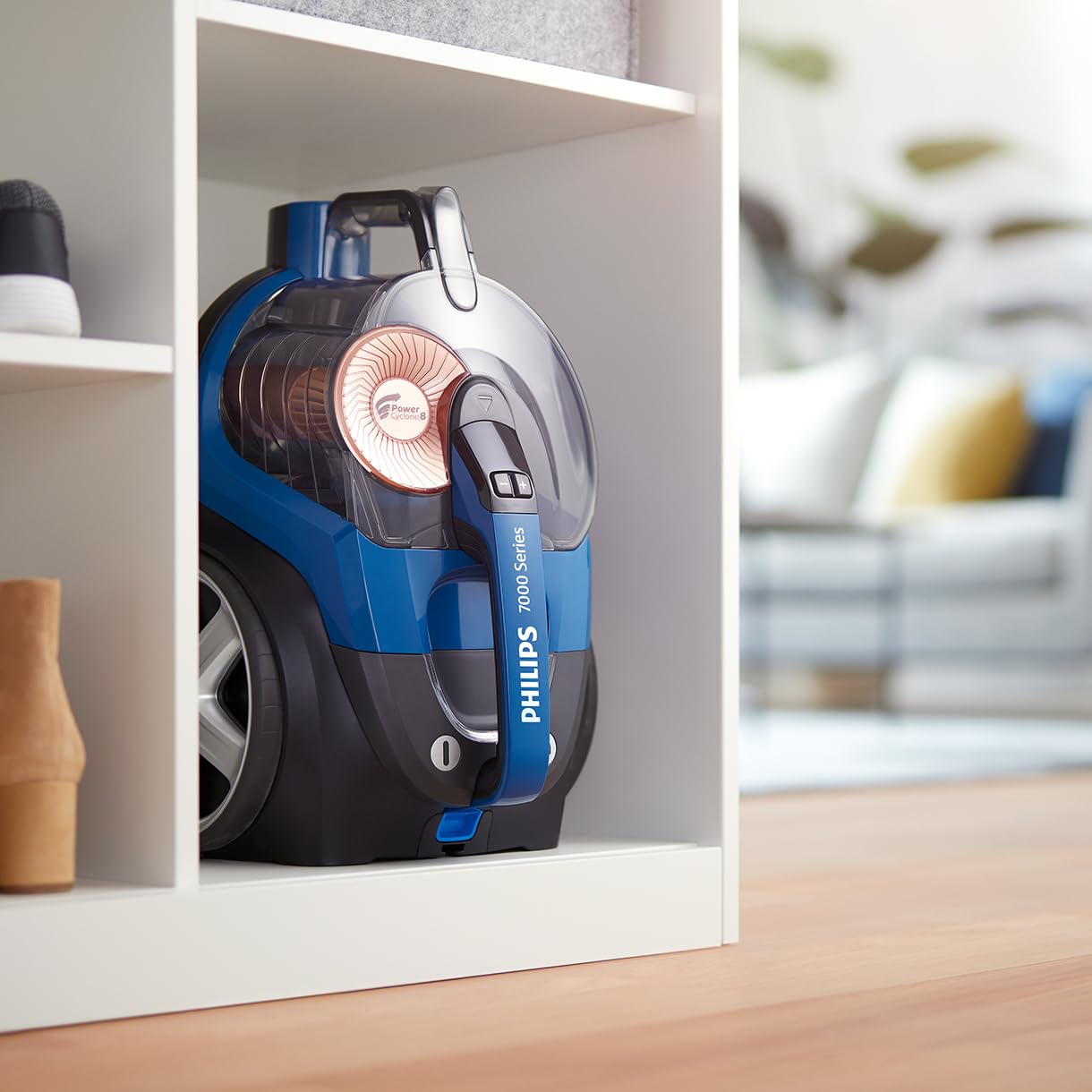 PHILIPS PowerPro Expert Bagless Vacuum Cleaner - Compact, 900 W Motor, PowerCyclone 8 Technology for Strong Suction, Multi-Surface Cleaning, Allergy Lock, Super Turbo Brush (FC9745/09)