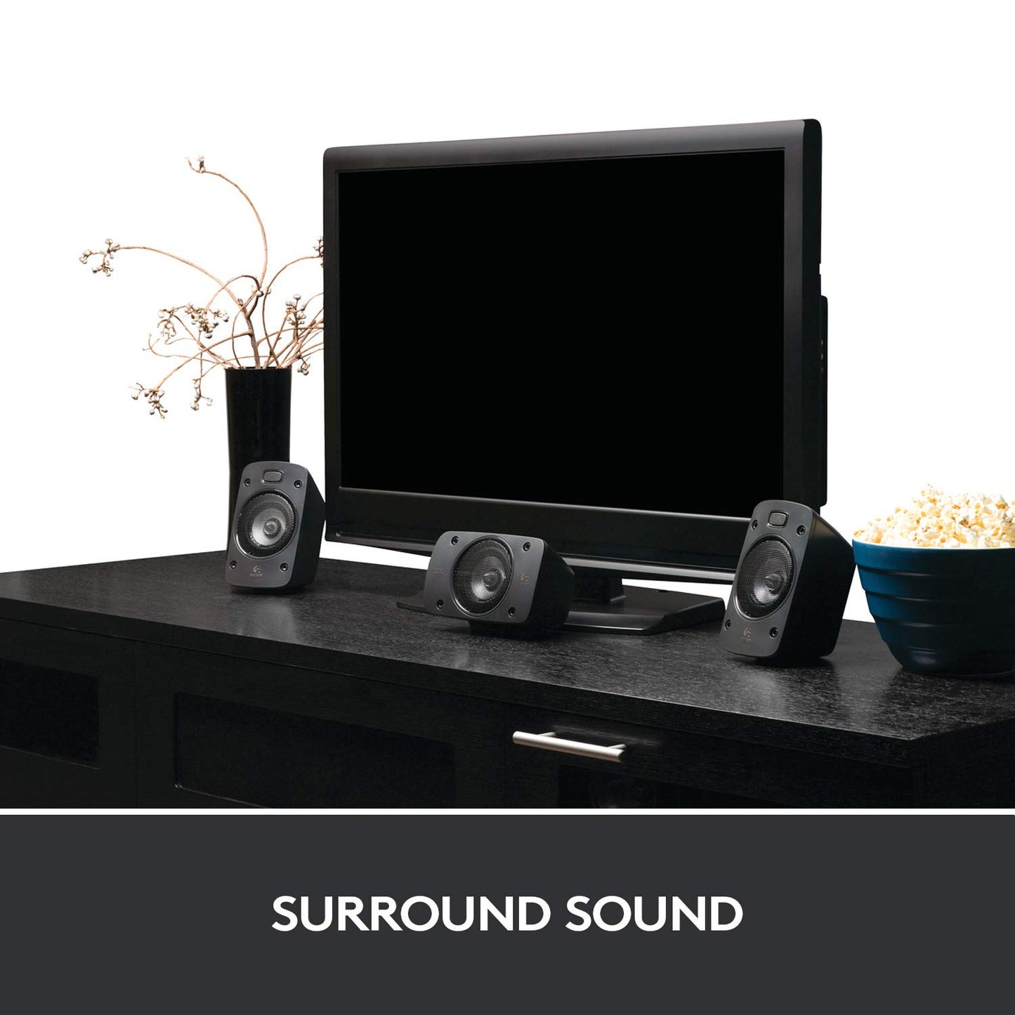 Logitech Z906 5.1 Sound System, speakers with 1000 watt surround sound, THX, multiple audio inputs, remote control, EU plug, PC/PS4/Xbox/stereo system/TV/smartphone/tablet - black - 980-000468