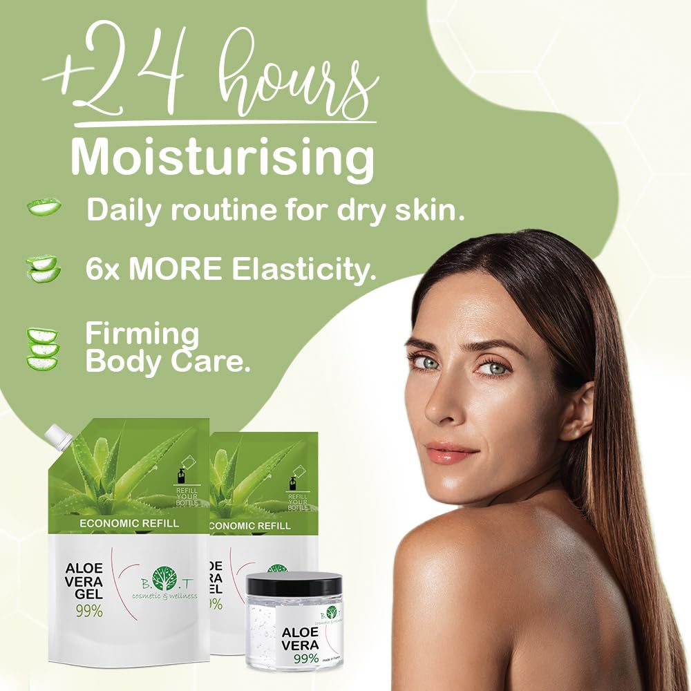 Gel de Aloe Vera 100% pur Direct din Lanzarote Spania Cremă hidratantă pentru față Corp Coș Piele uscată după arsuri solare Gel de păr după bărbierit bărbați 1000 ml - B07D3ZFMCR