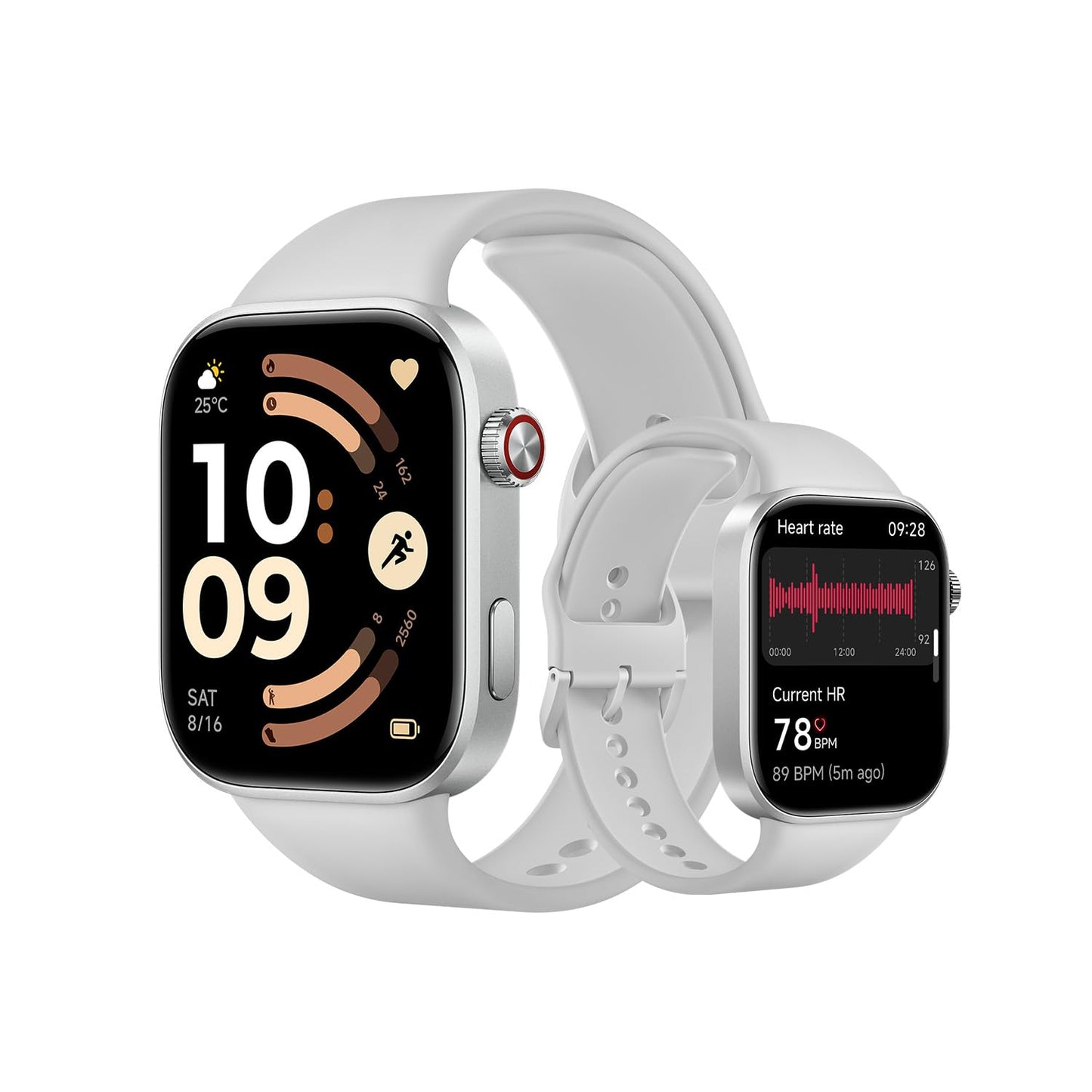XIAOMI Redmi Watch 6, smartwatch for men and women, 2.07'' AMOLED, fitness tracker with heart rate/sleep/stress monitoring, 150+ sports modes, 24 days battery life, 5ATM, GPS, Android & iOS, Silver Gray - M2523W1