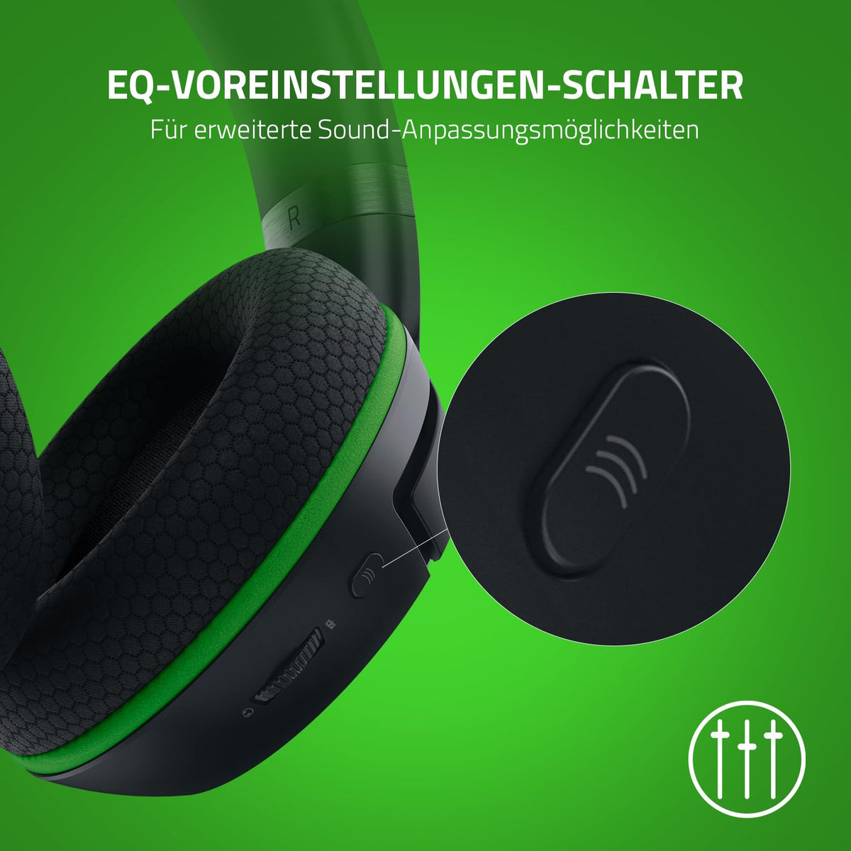 Razer Kaira - Căști de gaming fără fir pentru Xbox Series X/S + Xbox One + PC (Headset wireless, driver de 50 mm, microfon cardioid, Xbox Wireless) Negru-Verde