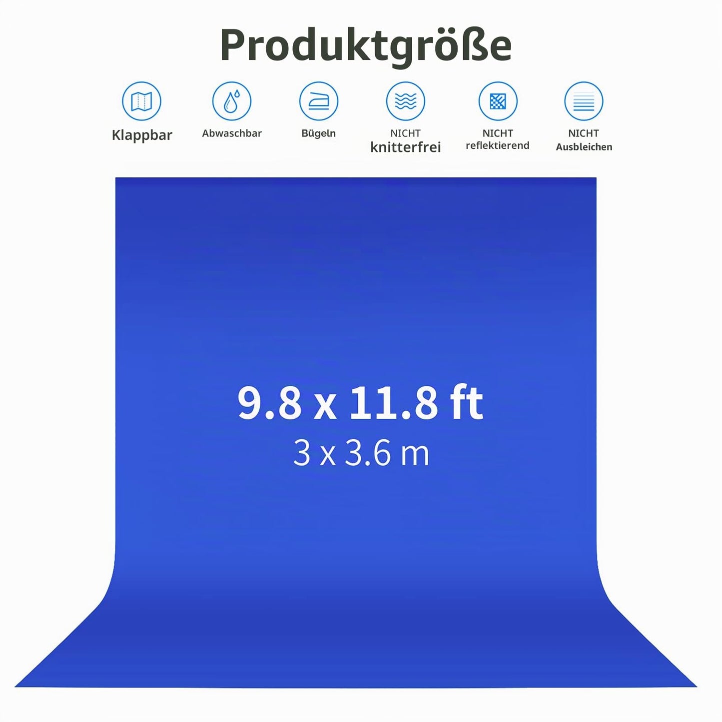 Neewer 3 x 3.6 m Photo Studio Premium Polyester Foldable Backdrop Background Blue - BD-1012