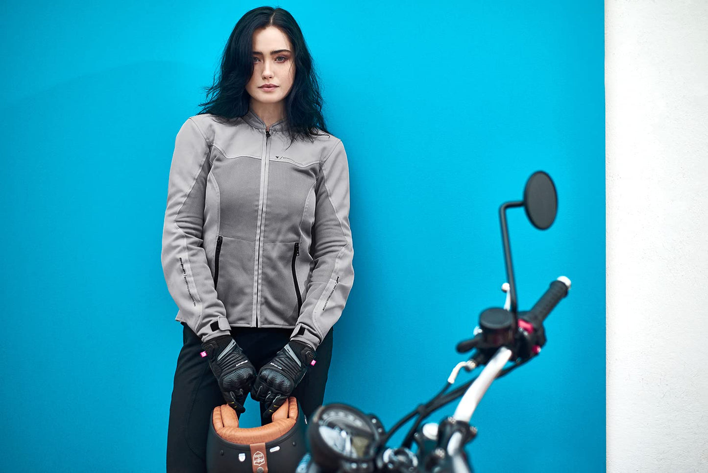 SHIMA OpenAir Motorcycle Jacket Women's with Protectors AirForce Back Protector Motorcycle Jacket Summer Mesh Ventilated Textile Jacket Protective Jackets Protector Jacket Airy (Women, Black, L) - OPENAIR