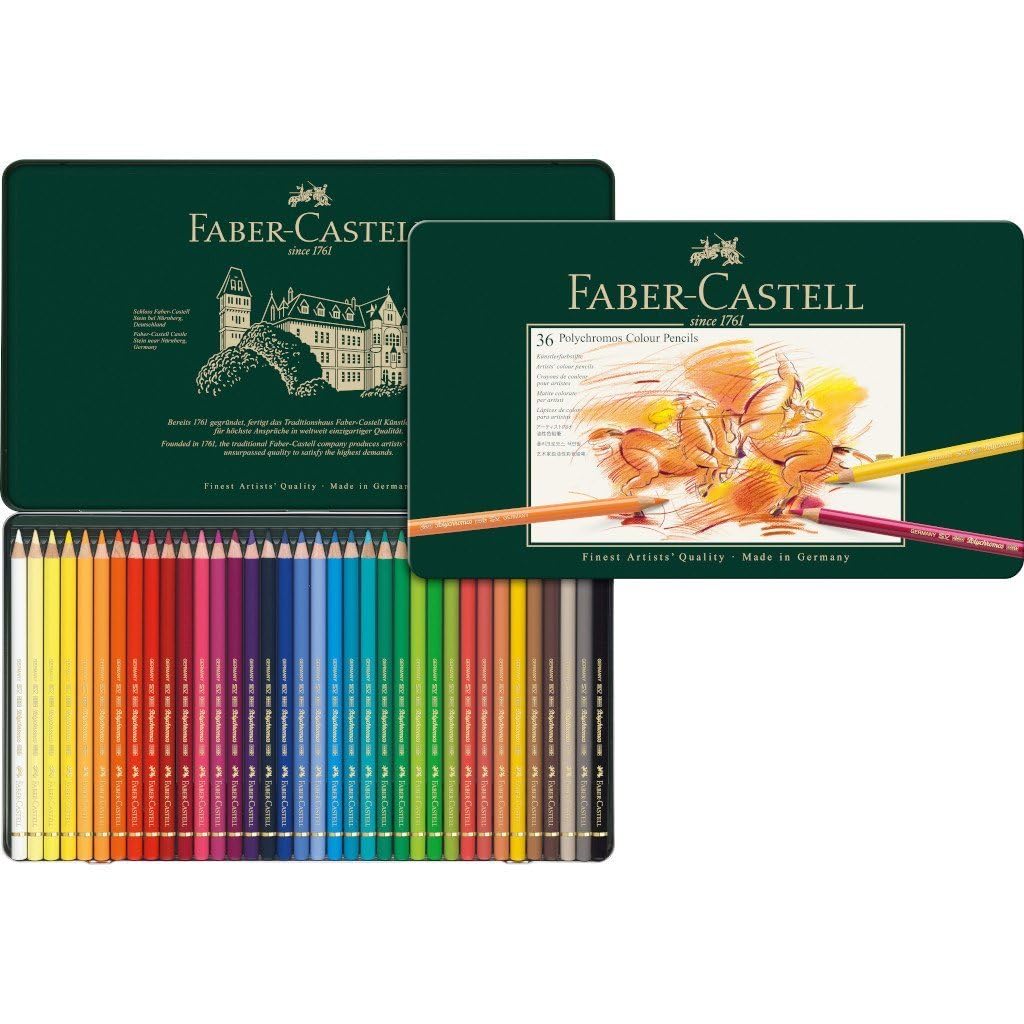Faber-Castell - Polychromos colored pencils set 36 colors metal case - 110036