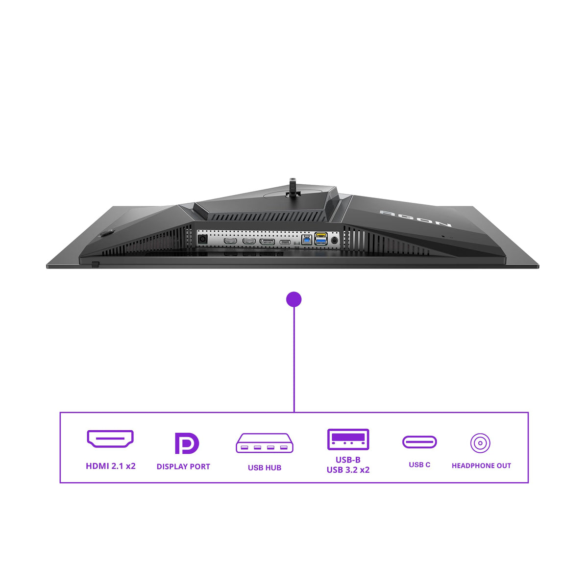 AOC AG276UZD 27 inch UHD USB Hub Gaming Monitor, 240Hz, QD-OLED Panel, 0.03ms GtG, Adaptive Sync, HDR400 TrueBlack, G-Sync Comp., ajustare pe înălțime, difuzoare, (3840x2160 HDMI 2x 2.1 DP 1x 2.1) Negru
