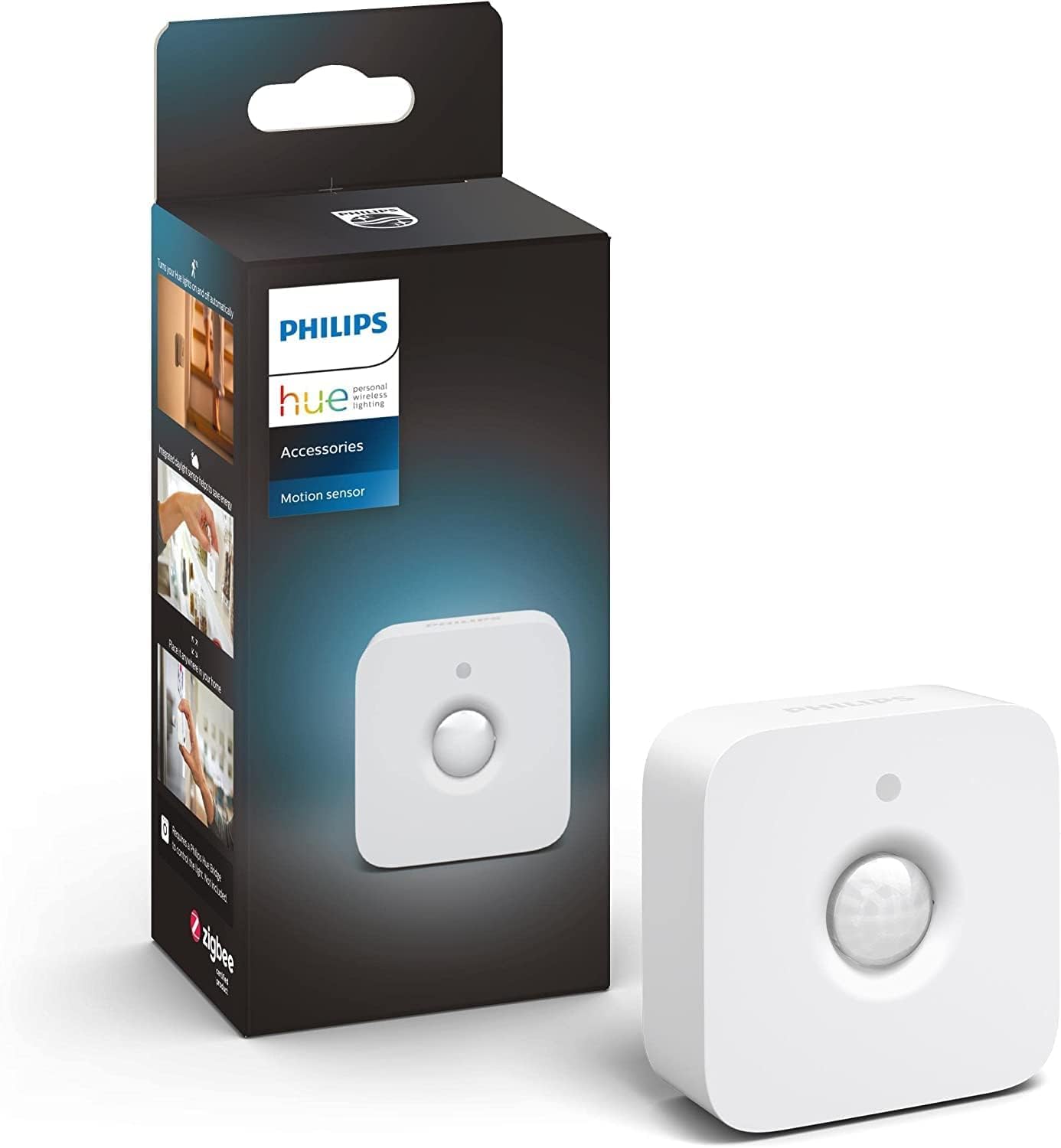 Philips Hue motion detector indoor, daylight sensor for smart lighting, automatic light control when there is movement for a safe home, white - 929003067501