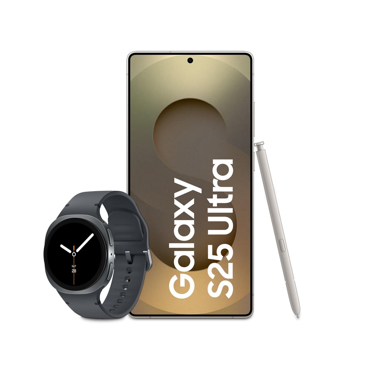 Samsung Galaxy S25 Ultra AI smartphone with Galaxy AI, 12 GB RAM, 1 TB storage, Titanium Gray, 3-year manufacturer's warranty + Galaxy Watch8 smartwatch - SM-G902