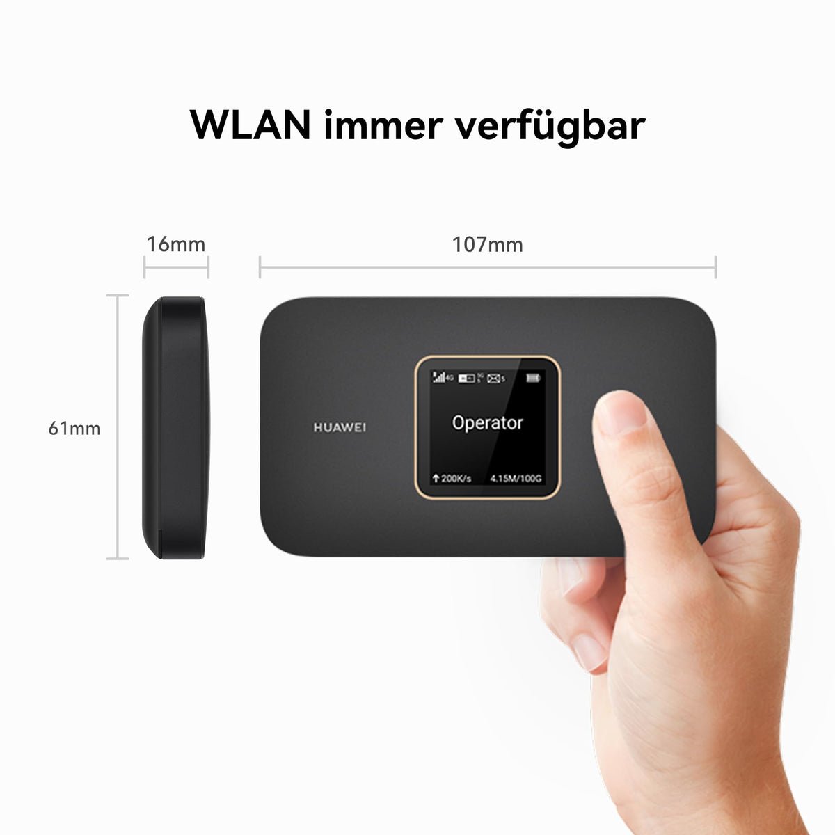 HUAWEI 4G Mobile WiFi 3 (with Screen) Router, Portable Mobile Hotspot - E5785-320b