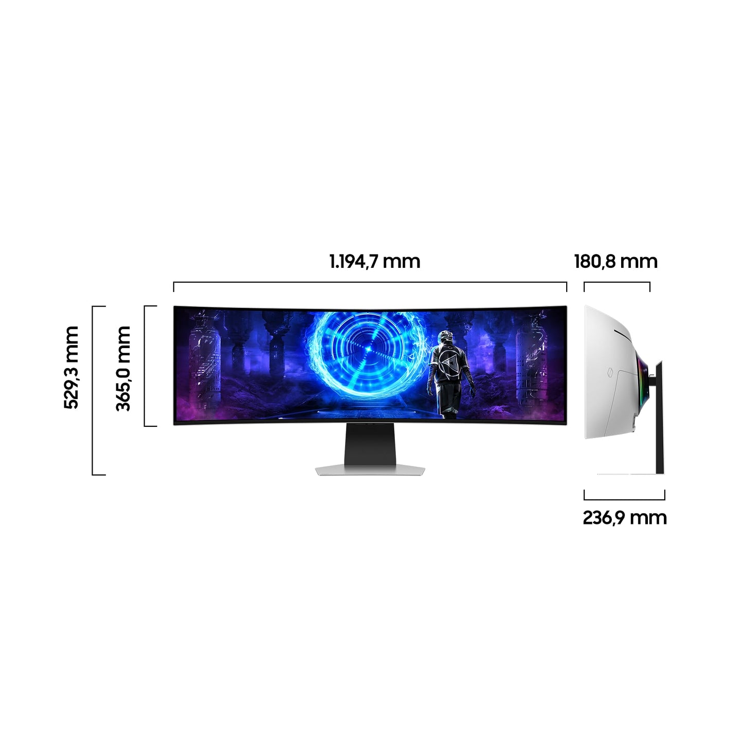 Samsung 49 inch Odyssey OLED G9 G95SD, DQHD (5,120 x 1,440), gaming monitor, PC screen, 240 Hz, OLED glare free, 0.03 ms response time, gaming hub, LS49DG954SUXEN