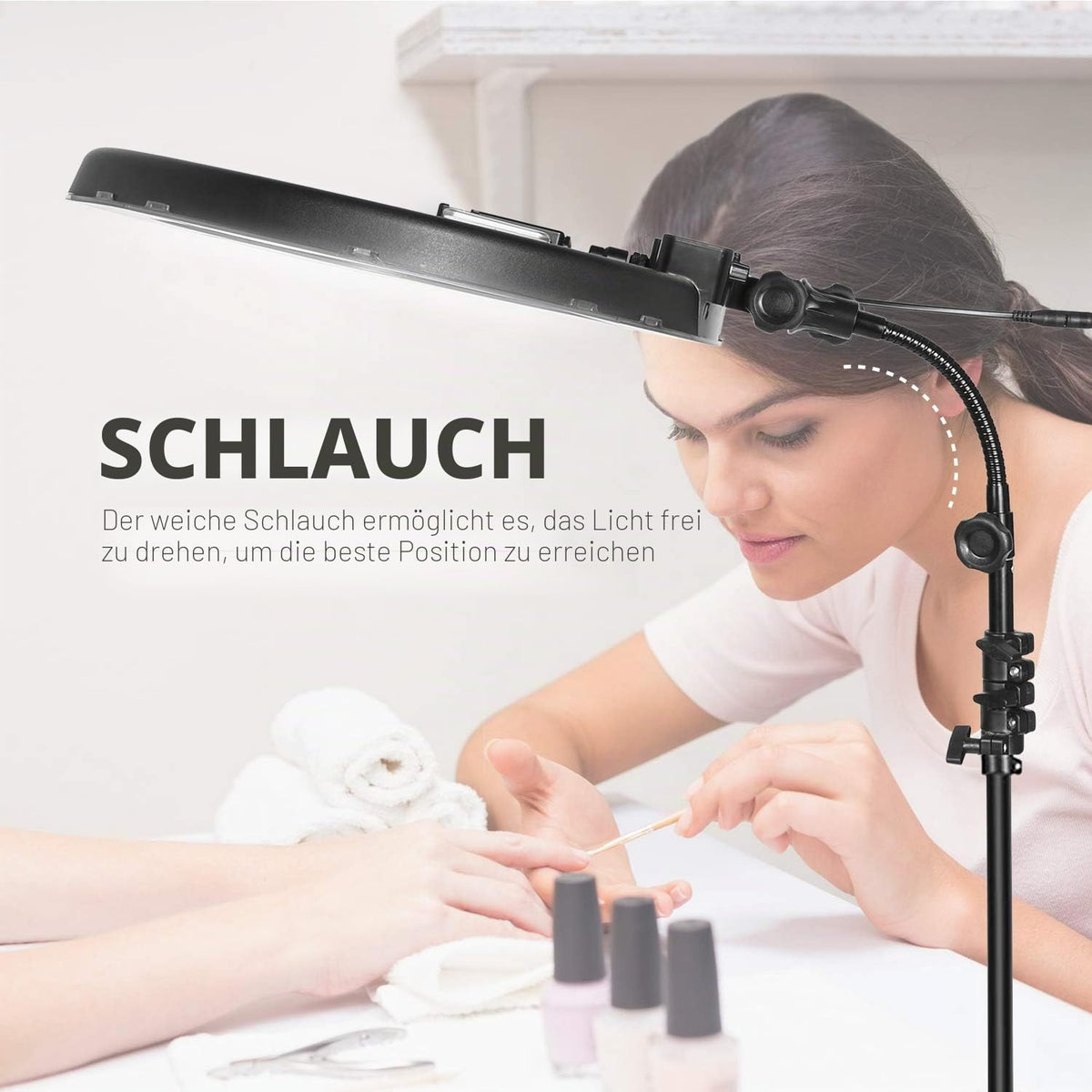 NEEWER Camera Photo Video Ring Light Kit: 18 inch/48 centimeters, 52W 5500K dimmable LED ring light, light stand, Bluetooth receiver for smartphone, perfect for YouTube self-portrait recordings. - RL-18