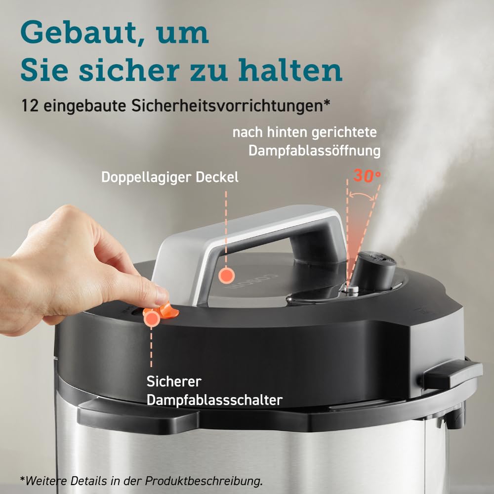Cosori Schnellkochtopf, Pressure Cooker, Keramikbeschichtung, 5,7 L, 9-in-1 - CMC-CO601-SEU