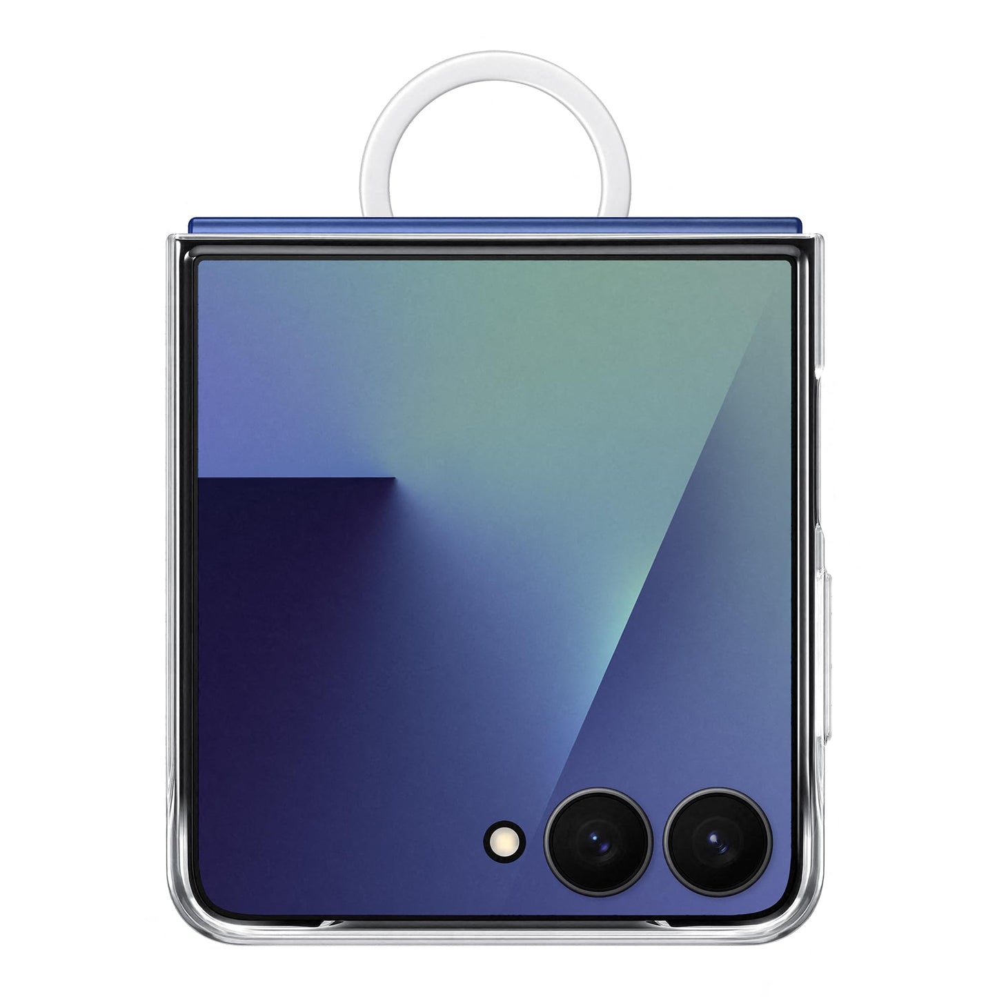 Samsung Clear Ring Case EF-QF766 for the Galaxy Z Flip7, smartphone cover, mobile phone case including ring holder, silicone, protective case, shockproof, thin and non-slip, transparent - EF-QF766CTEGWW