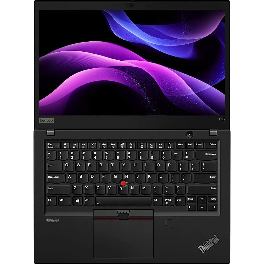 Lenovo ThinkPad T14s Gen 1 Business Laptop, 14-inch FHD (1920x1080), Intel Core i7-10610U, 16 GB RAM, 256 GB SSD, US QWERTY keyboard, Windows 11 Pro (Refurbished)