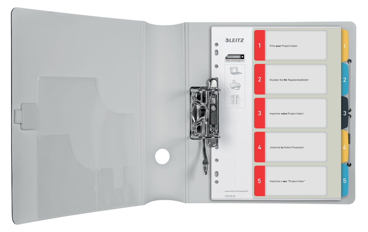 Leitz PC-writable register in A4 format, pack of 20, 1-5, robust, multi-colored, cozy series, 12400000 - 12400000-20