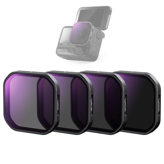 NEEWER Pack of 4 ND/PL filters compatible with Insta360 Ace Pro 2, ND8/PL+ND16/PL+ND32/PL+ND64/PL gray filter polarizing filter, not compatible updated version, new round lens protectors, FL91 - 10105316