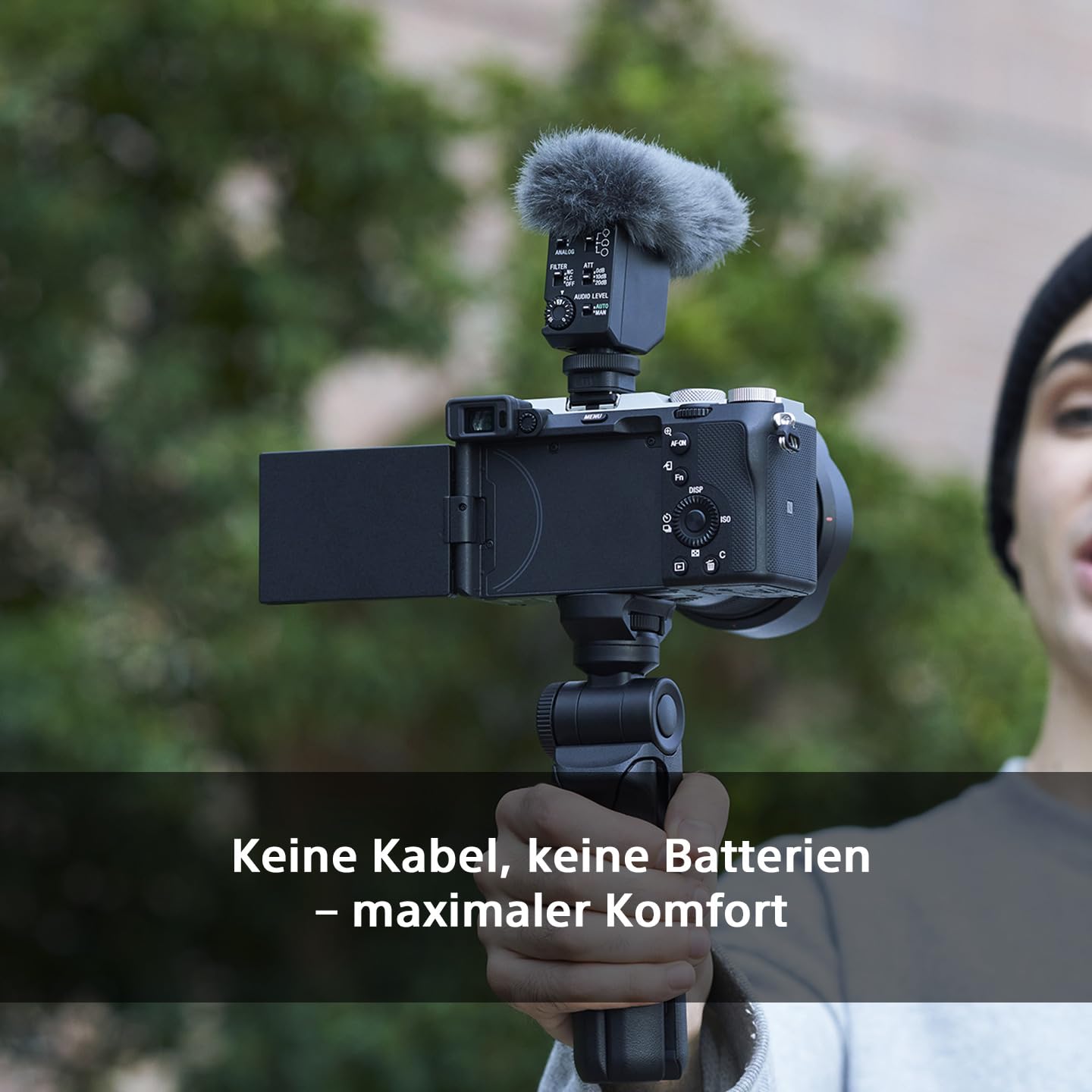 Sony ECM-B10, wireless shotgun microphone, noise cancellation, easy to use, ideal for cameras, interviews, vlogs, content creation, streaming - ECMB10.CE7