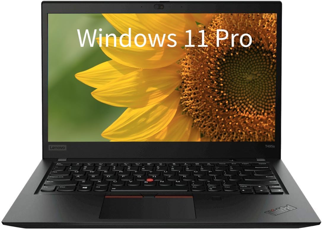 Lenovo Thinkpad T495s Laptop de afaceri, notebook de 14" FHD, AMD Ryzen 7-3700U, 16GB RAM DDR4, 256GB SSD, Windows 11 Pro (Recondiționat)